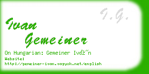 ivan gemeiner business card